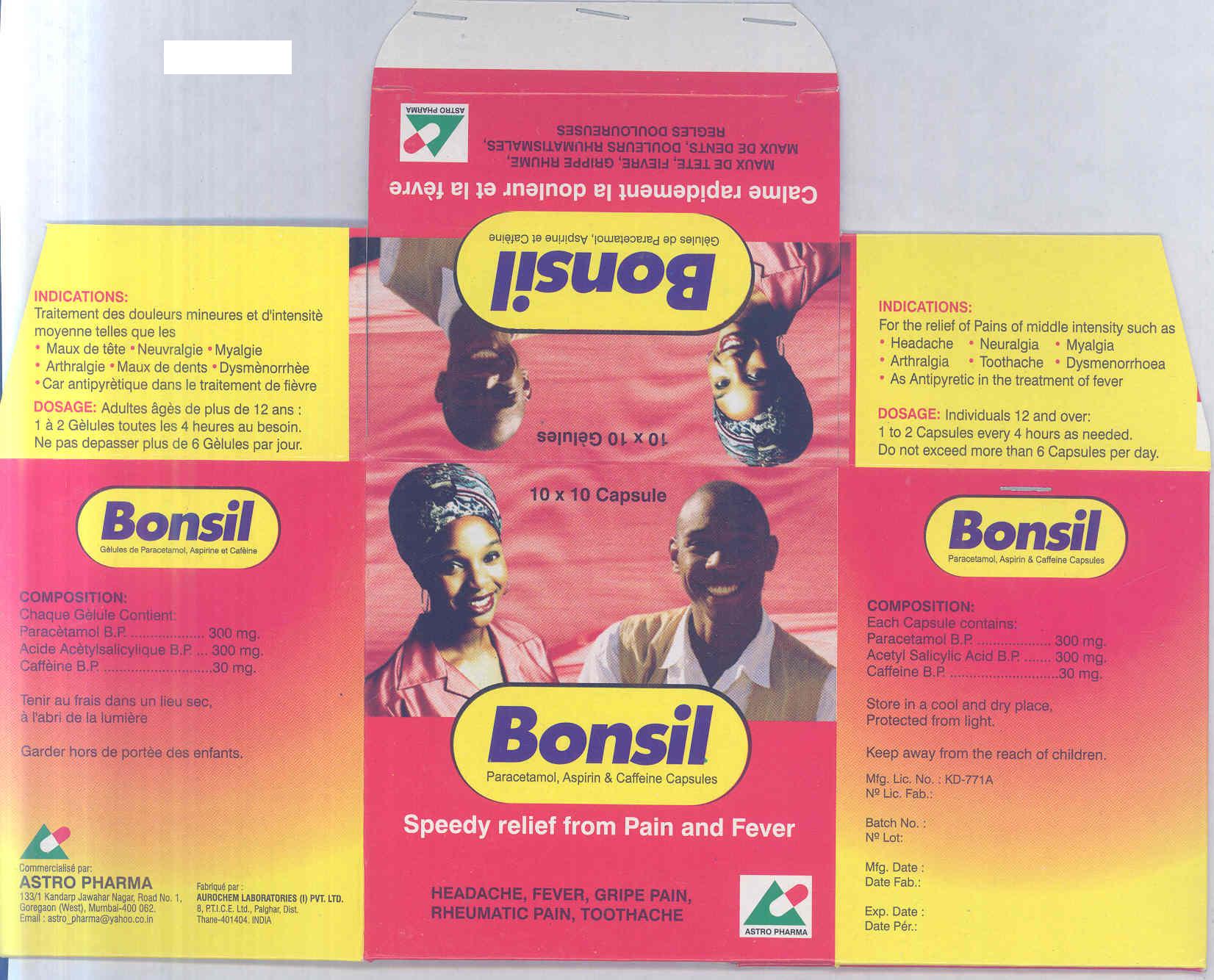 Bonsil (label) Device mark 1768301 Trademark