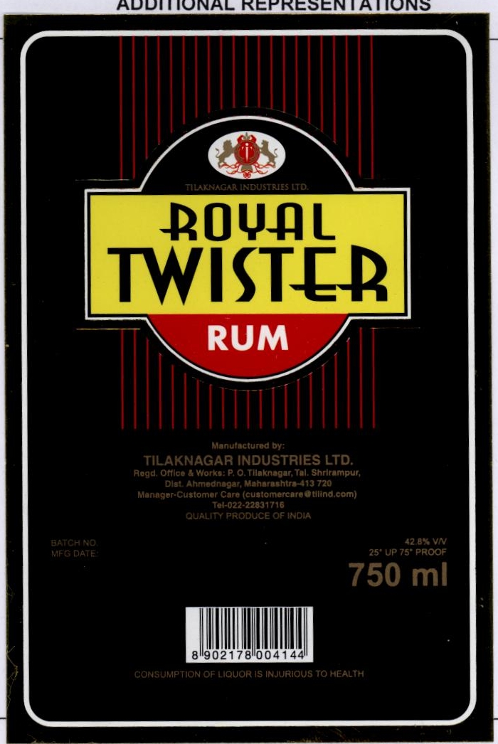 Royal Twister Rum Device mark 1837526 Trademark