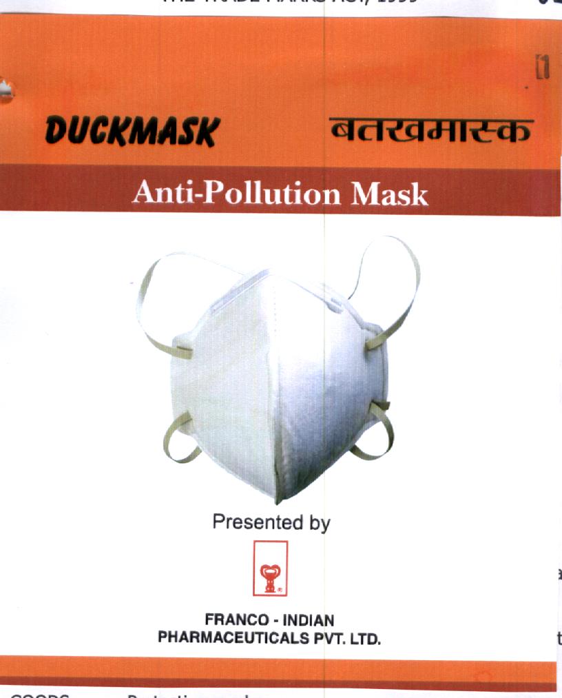 Duckmask Anti-pollution Mask Device mark 1883146 Trademark