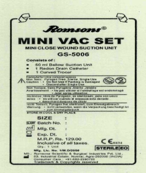 Romsons Mini Vac Set Device mark 1940465 Trademark