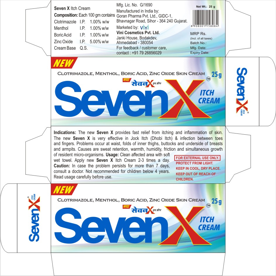Seven X (box) Label Device mark 2033244 Trademark