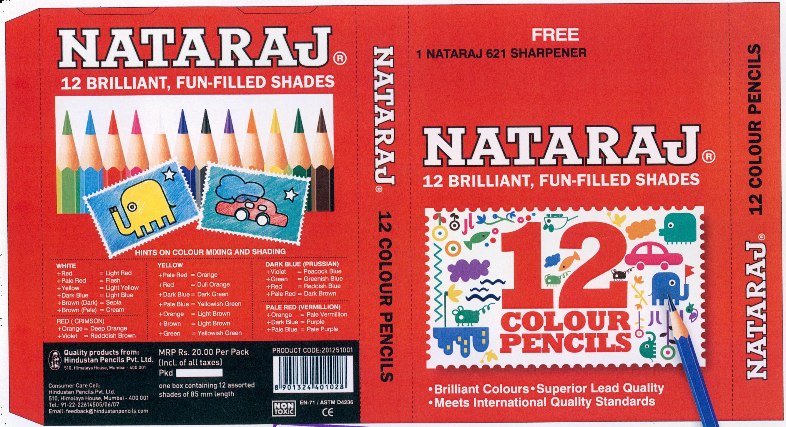 Nataraj 12 Brilliant, Fun-filled Shades Device mark 2156583 Trademark