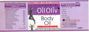 Oil Oliv Ayurvedic Body Oil Device mark 2058411 Trademark