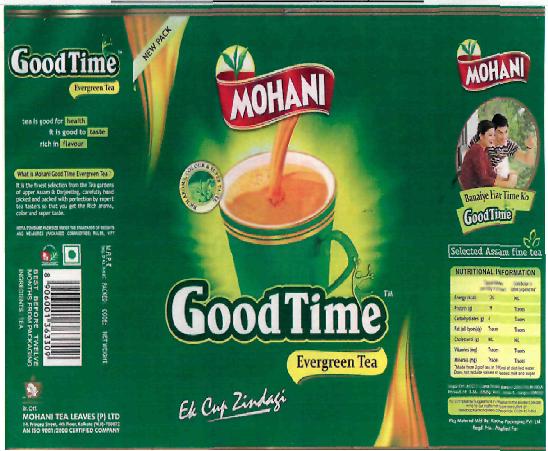 Mohani Good Time (label) Device mark 2227874 Trademark