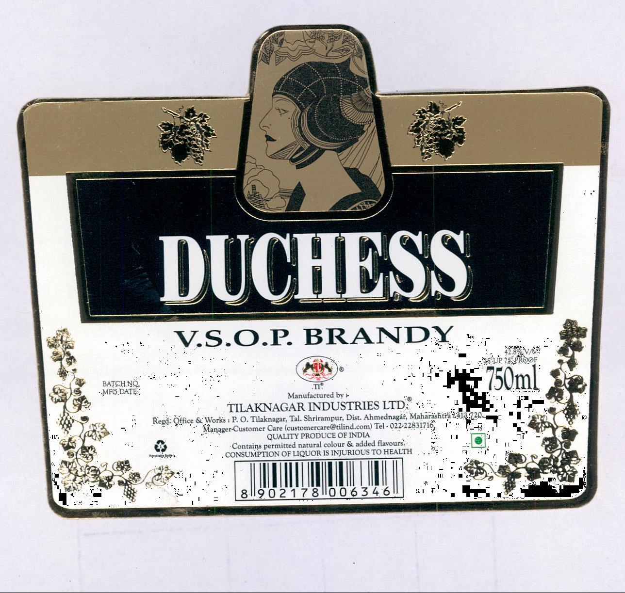 Duchess V.s.o.p. Brandy Device mark 2081907 Trademark
