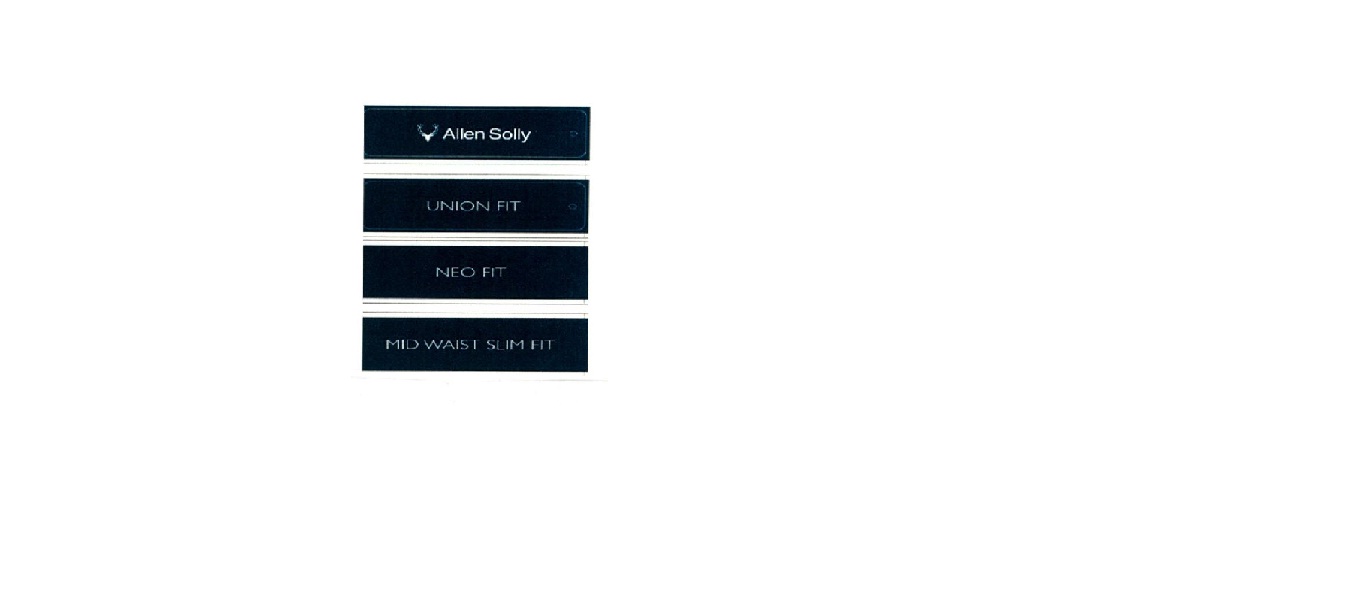 Allen Solly Union Fit Neo Fit Mid Waist Slim Fit Device mark 2244936 Trademark