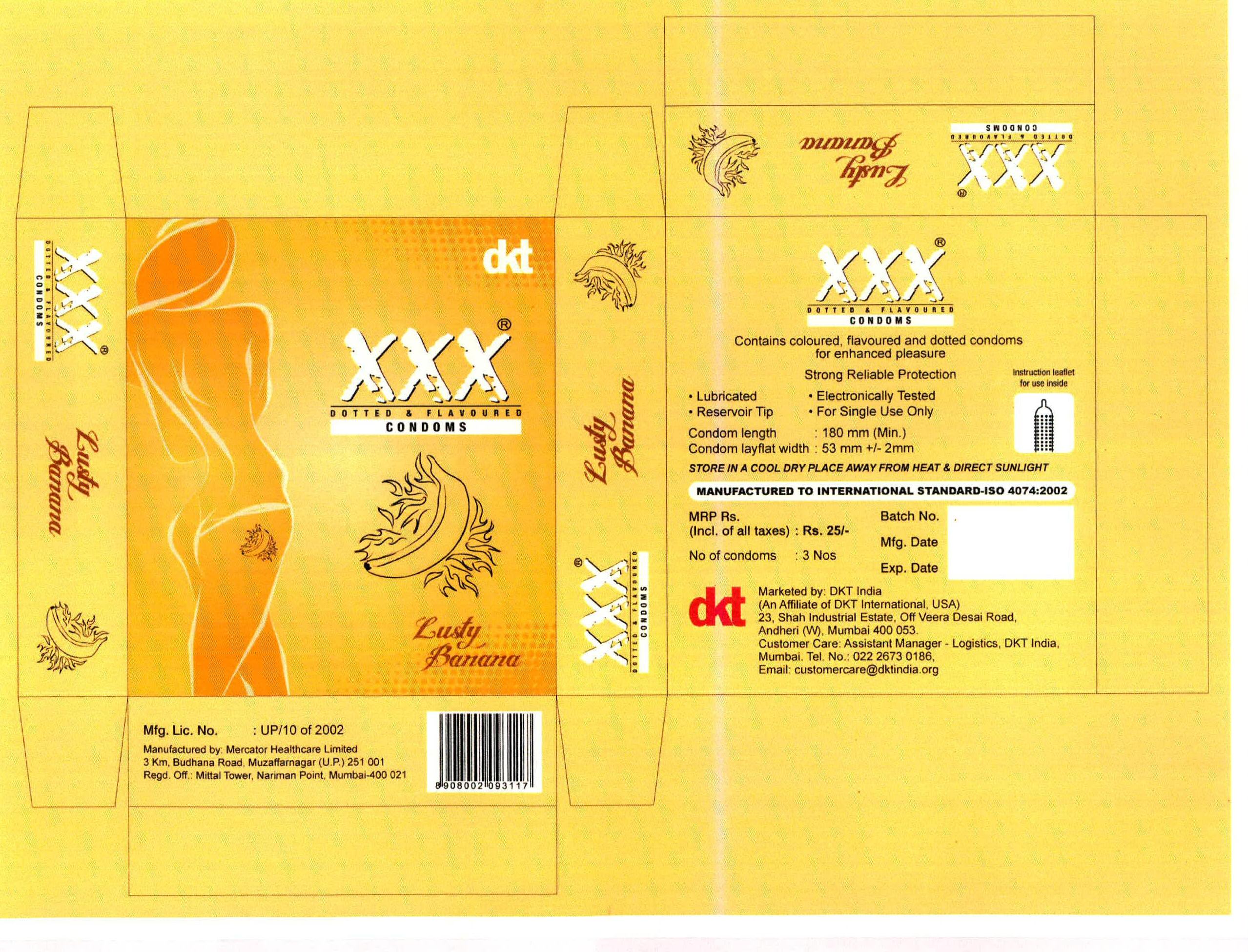 Xxx Dotted And Flavoured Condoms Device mark 2213422 Trademark