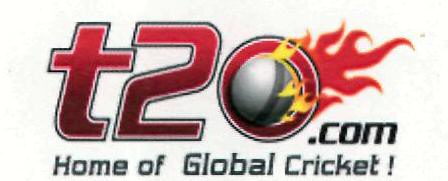 T20.com Home Of Global Cricket. Device mark 2336274 Trademark
