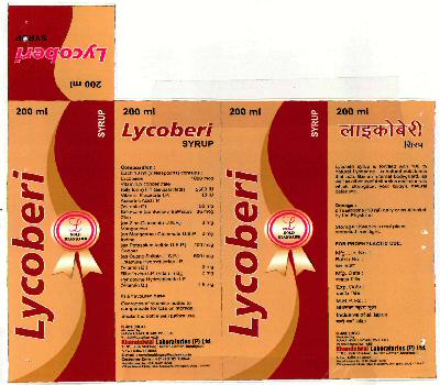 Lycoberi Syrup (label) Device mark 2338670 Trademark