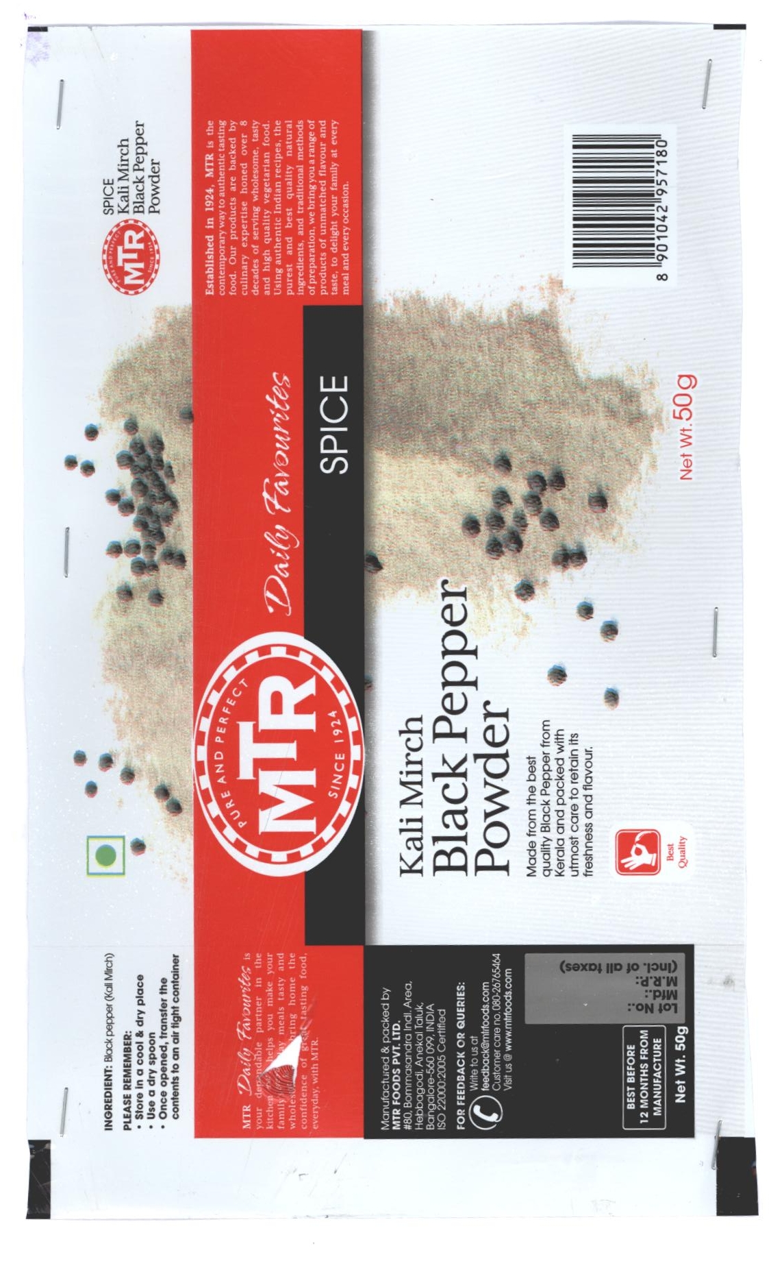 Mtr Daily Favourites Spice Kali Mirch Device mark 2321127 Trademark