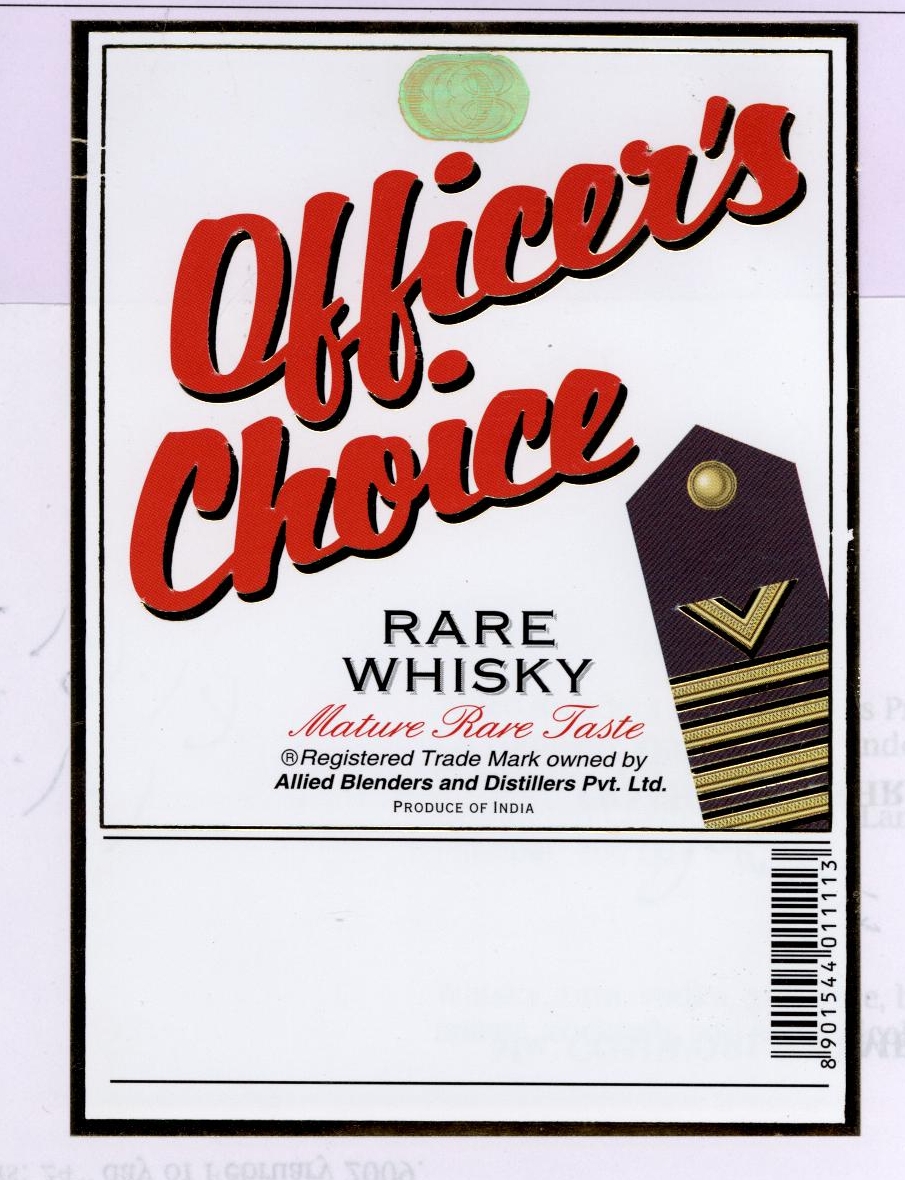 Officer S Choice (rare Whisky) (label) Device mark 1795861 Trademark
