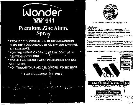 Wonder W 941(label) Device mark 2230356 Trademark