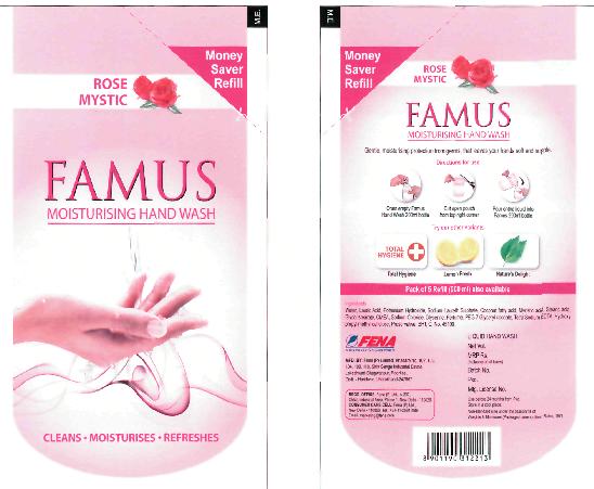 (famus Moisturising Hand Wash) Device mark 2230344 Trademark