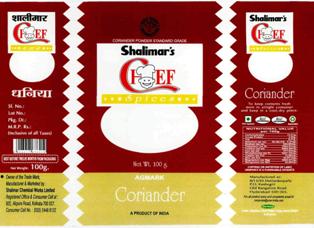 Shalimar's Chef Coriander, Device Of Chef Device mark 2709583 Trademark