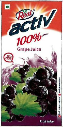 Real Active 100% Grape Juice Device mark 3099442 Trademark