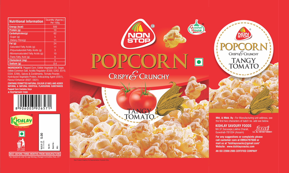 Non Stop Popcorn Crispy & Crunchy (tangy Tomato) Device mark 3256094 Trademark