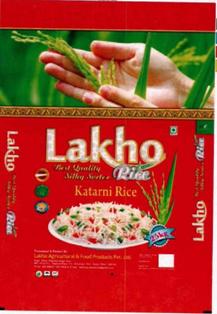 Lakho Rice, Device Of Two Hands Holding Panicle Of Rice, Plate Containing Fried Rice Device mark 2946382 Trademark