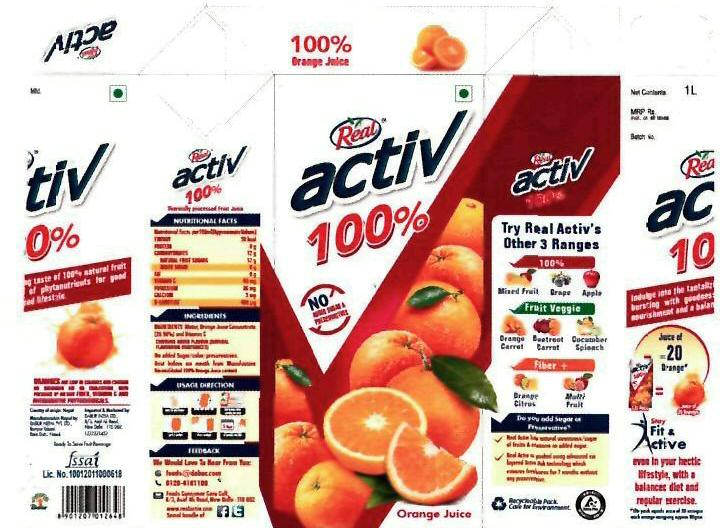 Real Activ100% (lable) Device mark 3200769 Trademark