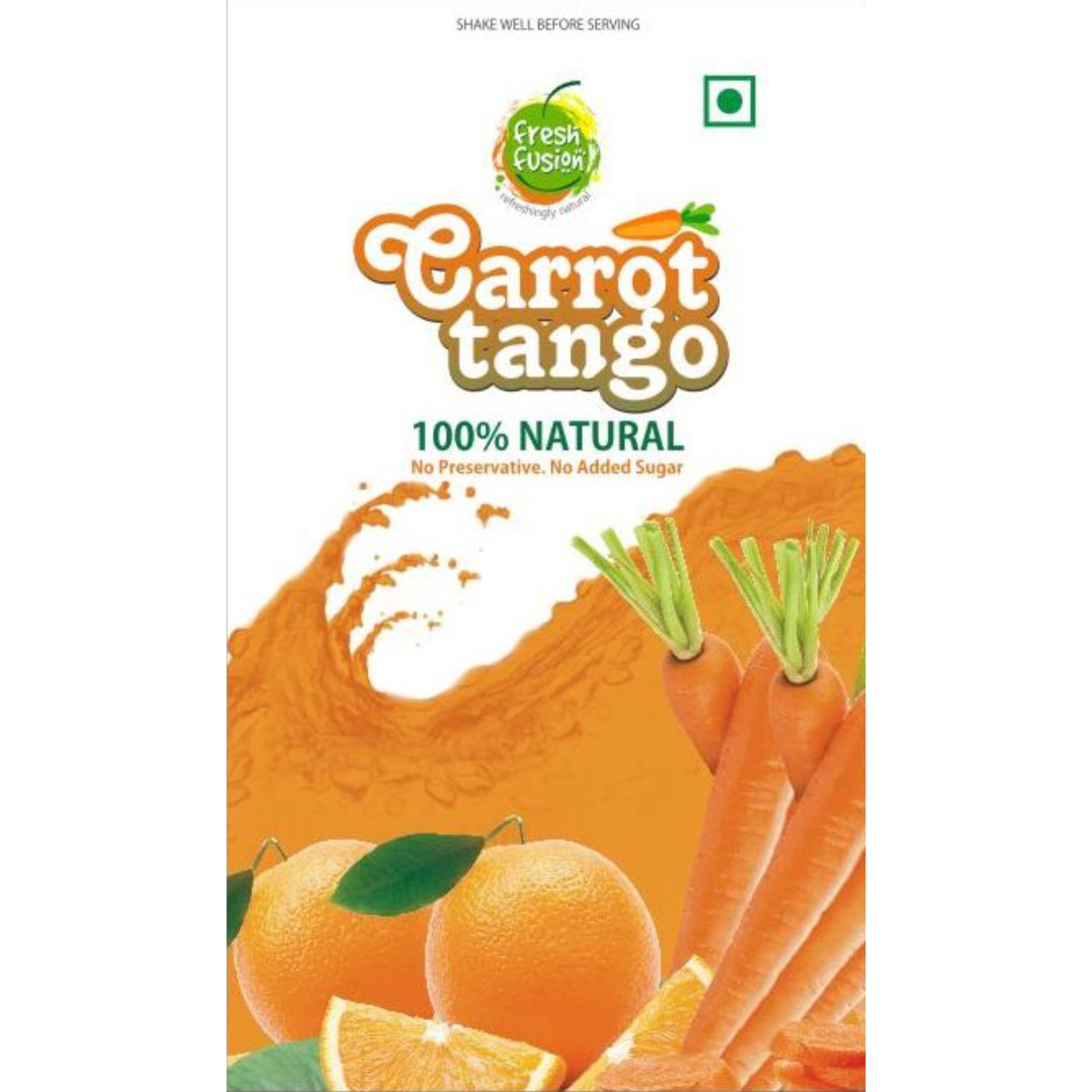 Freshfusion Carrot Tango 100% Natural No Preservatives. No Added Sugar Device Of Juice Splash With Fruits Device mark 3311005 Trademark