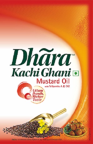 Dhara Kachi Ghani Mustard Oil (logo) Device mark 3031192 Trademark