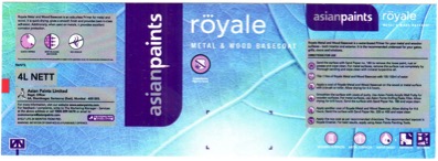 Asian Paints Royale Metal & Wood Basecoat Device mark 3286763 Trademark
