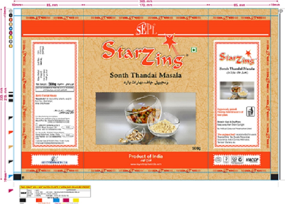 Starzins Sonth Thandai Masala Device mark 3388680 Trademark