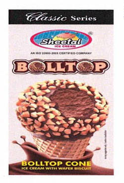 Sheetal Ice Cream With Word Bolltop With Device Of Cone Device mark 3341325 Trademark