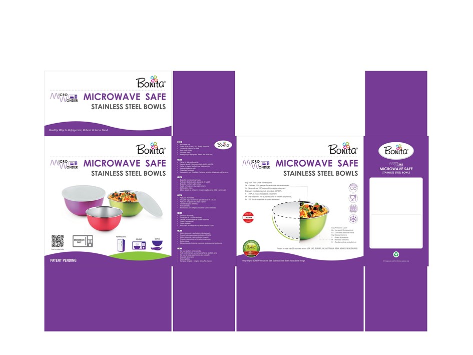 Microwave Safe Stainless Steel Bowls (label) Device mark 3171440 Trademark