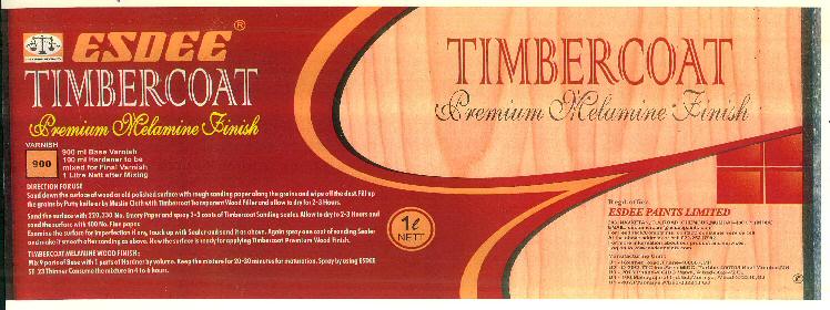 Esdee Timbercoat Premium Melamine Finish Device mark 3280597 Trademark