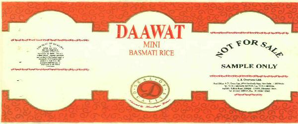 Daawat Mini Basmati Rice (label) Device mark 763067 Trademark