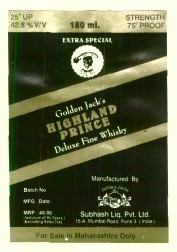Highland Prince Deluxe Fine Whisky (label) Device mark 1424704 Trademark