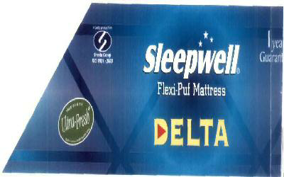 Sleepwell Flexi-puf Mattress Delta With Label Device mark 1433431 Trademark