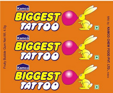 Kamco Biggest Tattoo (label) Device mark 3532756 Trademark