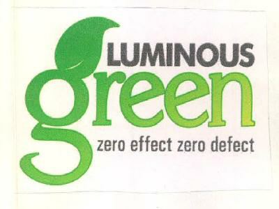 Luminous Green Zero Effect Zero Defect Device mark 3483067 Trademark