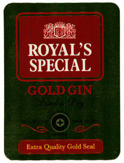Royal's Special With Word Gold Gin Device mark 3494539 Trademark
