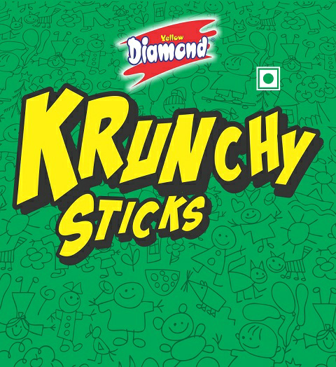 Yellow Diamond Krunchy Sticks-composite Label Device mark 3505409 Trademark