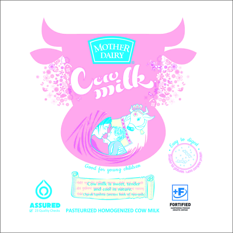 Mother Dairy Cow Milk Label Device mark 3574872 Trademark