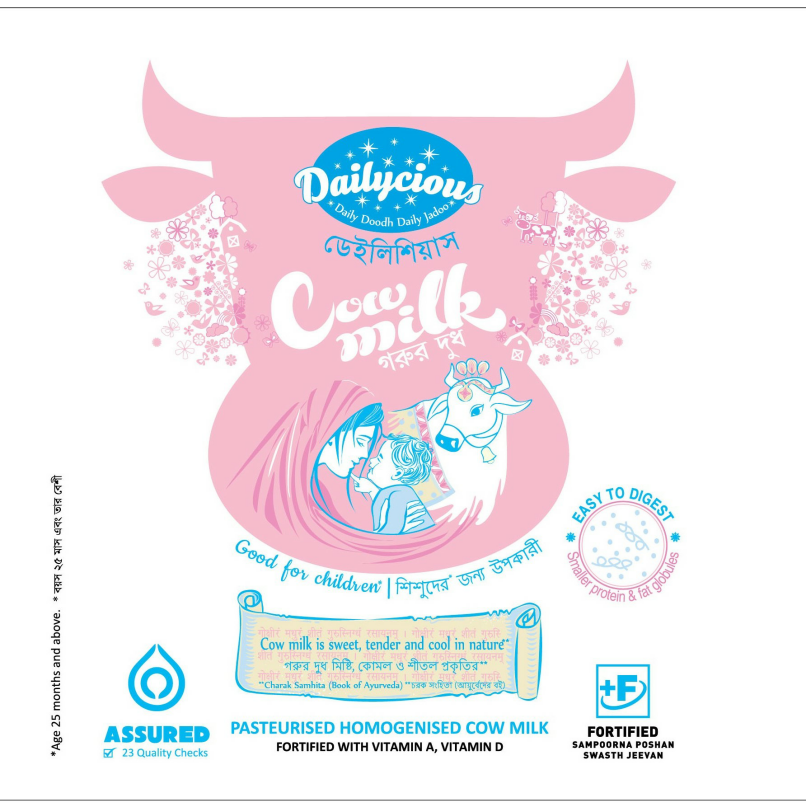 Dailycious Cow Milk Label Device mark 3574873 Trademark