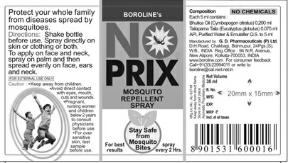 Boroline’s Noprix Mosquito Repellent Spray Device mark 3678165 Trademark