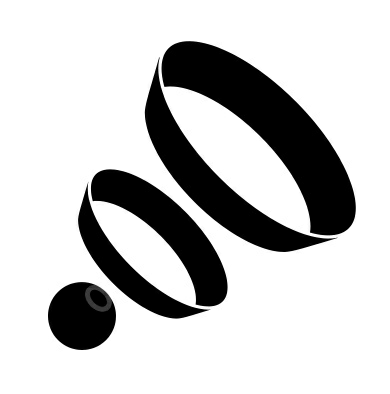 Device Of Three Angular Rings Device mark 3684648 Trademark