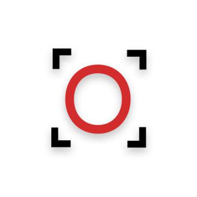 Device Of Red Circle In Black Brackets Device mark 3814690 Trademark