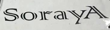 An Artistic Word Written In English Script Along With The Word Soraya Device mark 3876056 Trademark