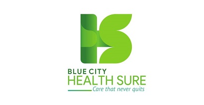 Blue City Health Sure With Hs Logo - Care That Never Quits Device mark 3983164 Trademark