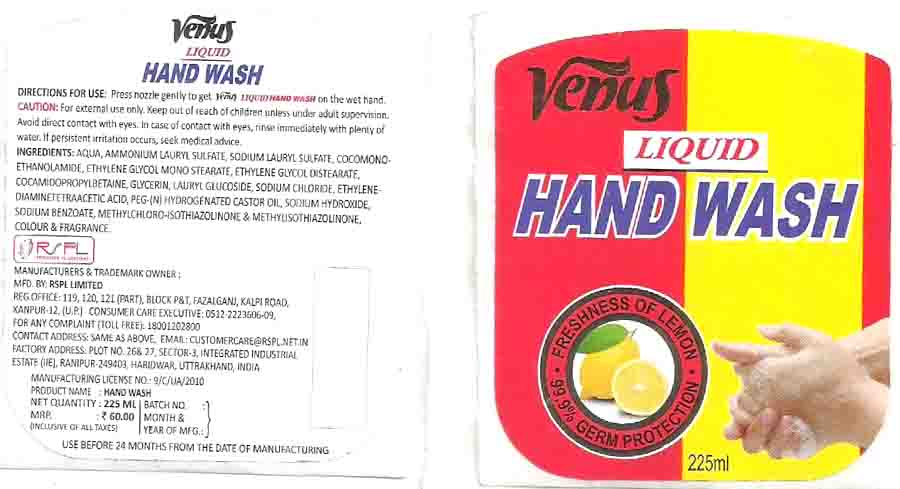 Venus Liquid Hand Wash Device mark 3995964 Trademark
