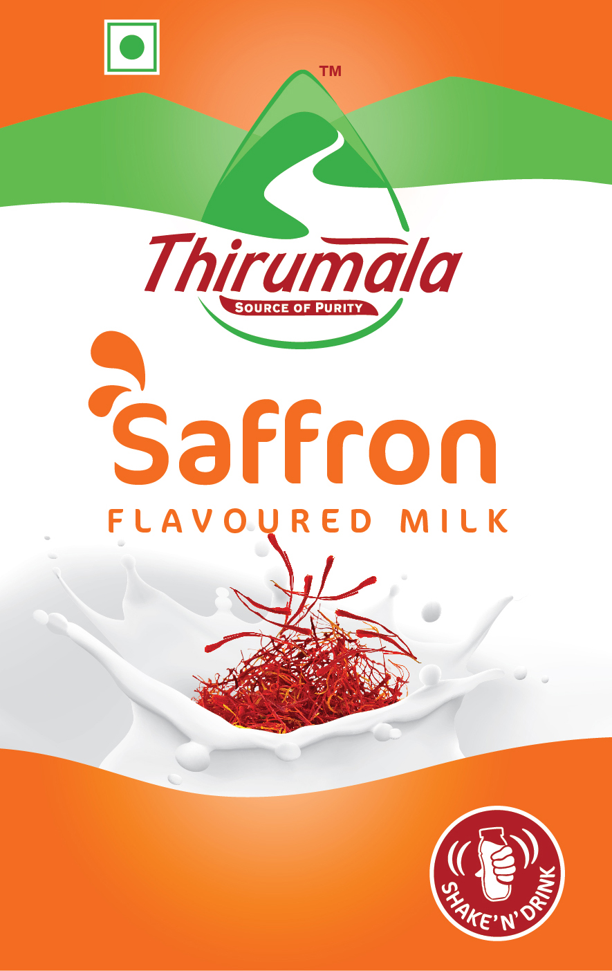 Thirumala - Source Of Purity - Saffron Flavoured Milk Device mark 4010039 Trademark