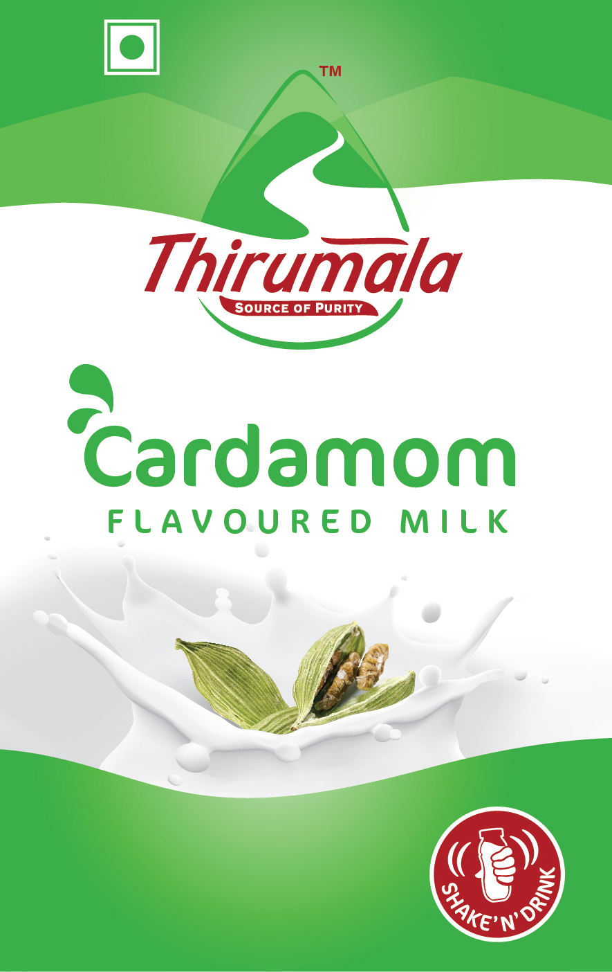Thirumala - Source Of Purity - Cardamom Flavoured Milk Device mark 4010040 Trademark
