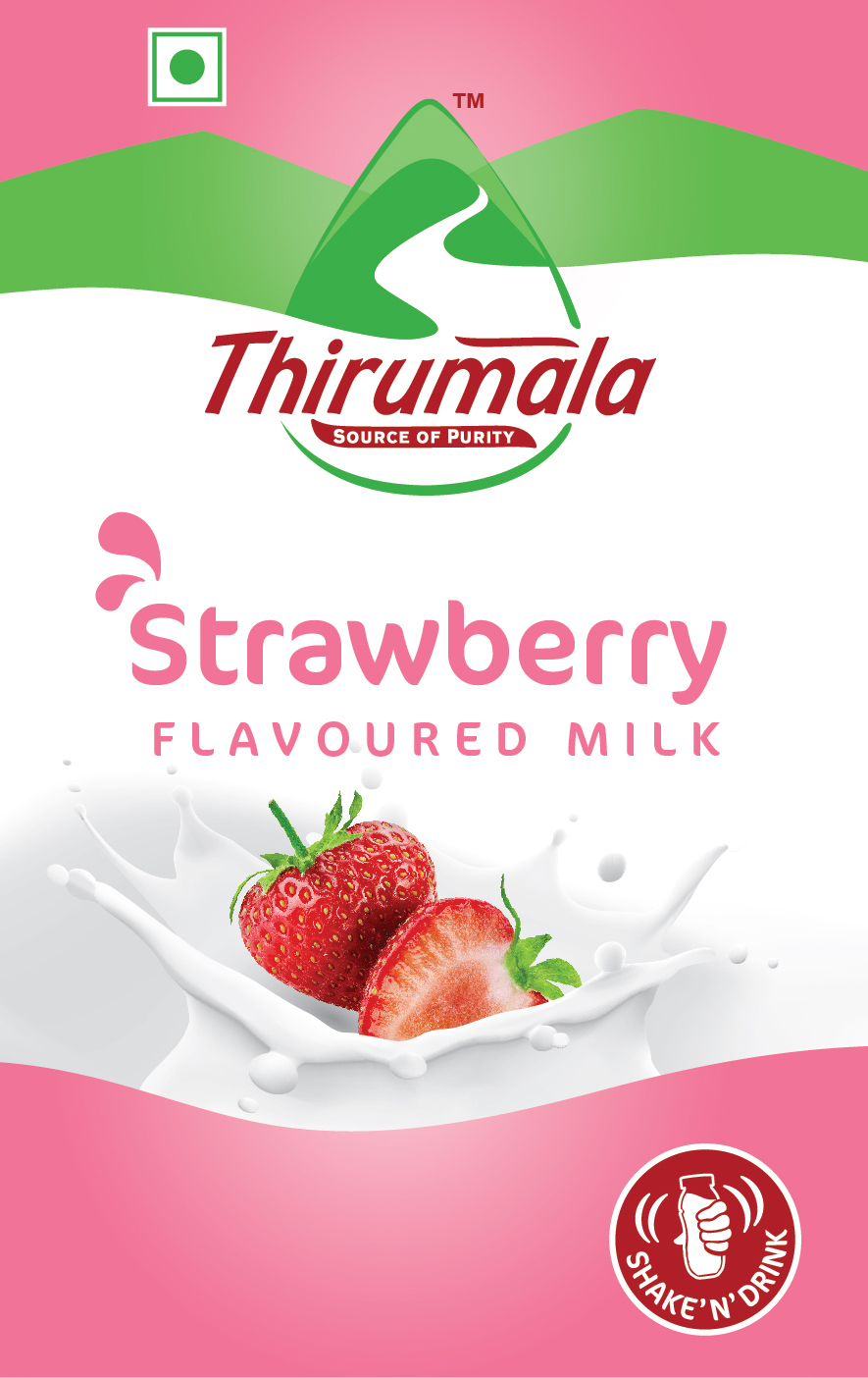 Thirumala - Source Of Purity - Strawberry Flavoured Milk Device mark 4010043 Trademark
