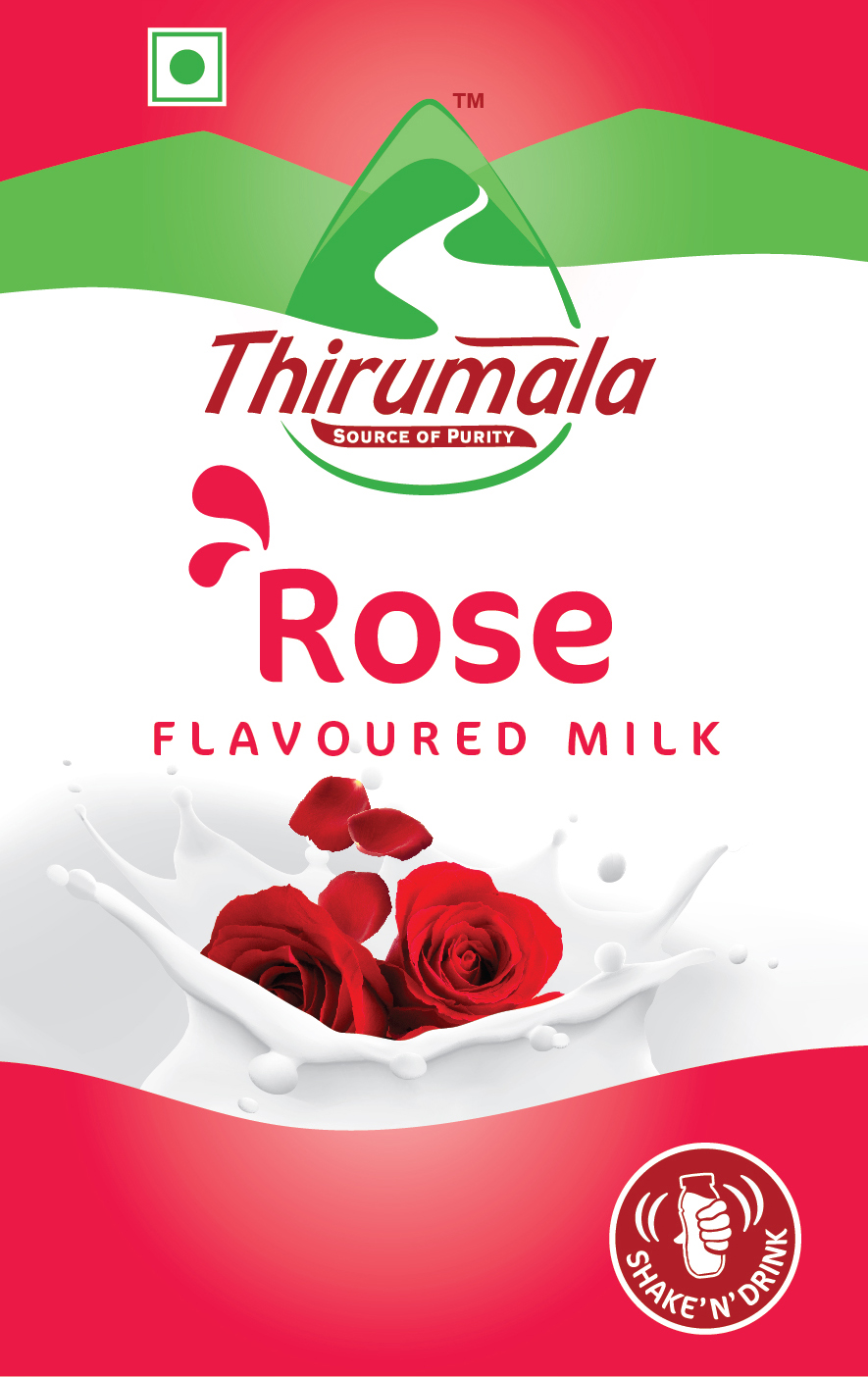 Thirumala - Source Of Purity - Rose Flavoured Milk Device mark 4010044 Trademark
