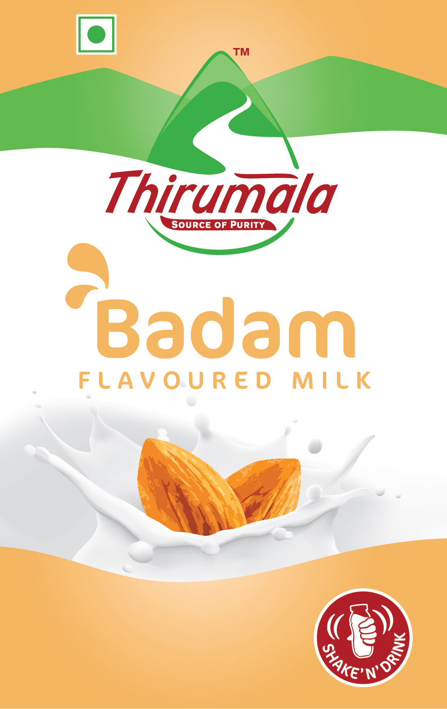 Thirumala - Source Of Purity - Badam Flavoured Milk Device mark 4010045 Trademark
