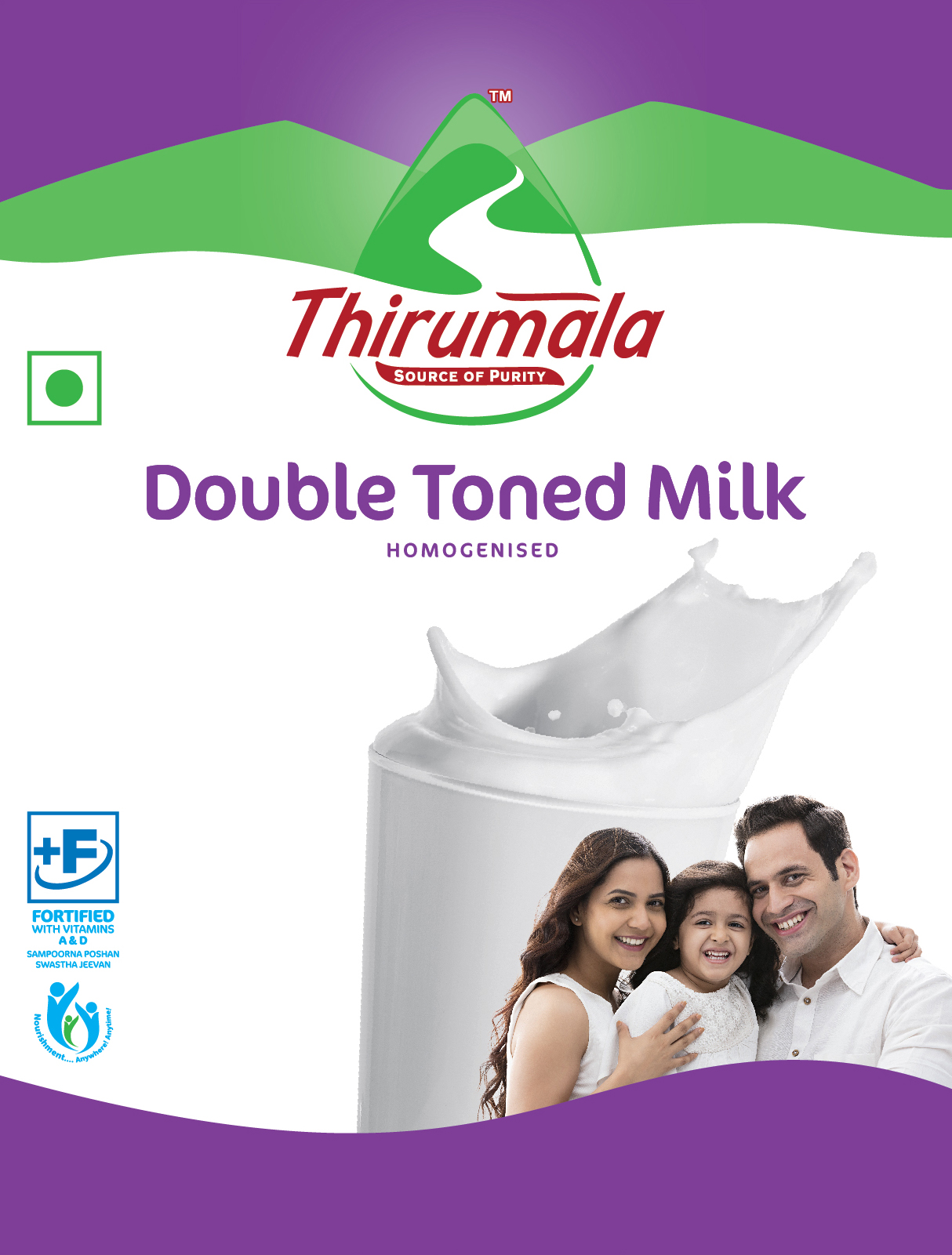 Thirumala - Source Of Purity - Double Toned Milk Homogenised - Fortified With Vitamin A & D Device mark 4010052 Trademark